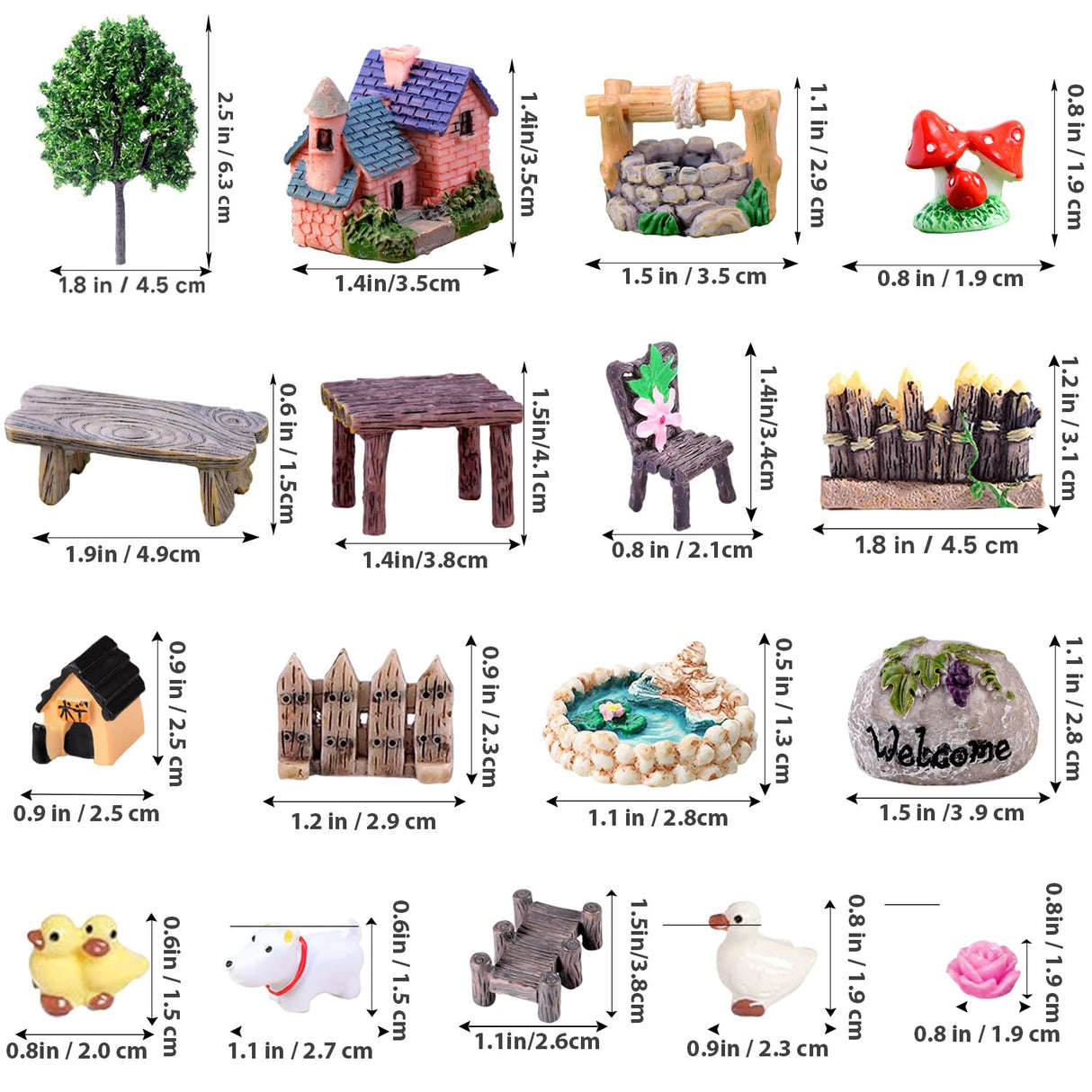 CHAKANLX Fairy Garden Accessories, Fairies Welcome Garden Kit, 48pcs Miniature Fairy Garden Ornament for Christmas Decoration Fairy Garden Potted Plant Desk Decor CHAKANLX