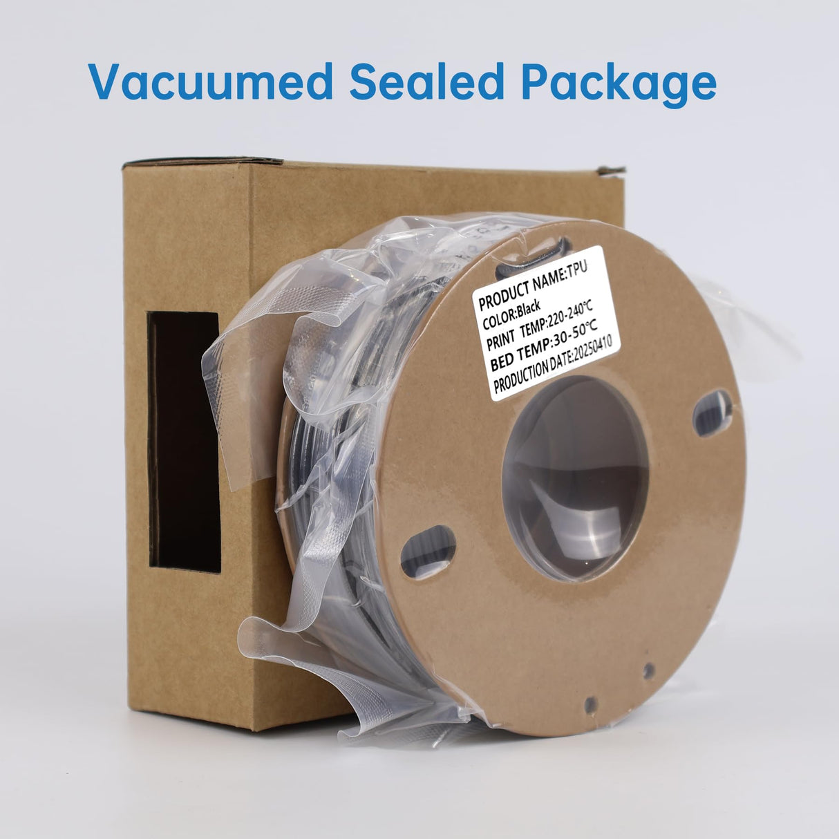 LOTACTREE TPU Filament 1.75mm 250g (0.55lb) Black, 95A Flexible Rubber-Like 3D Printer Filament, High Elasticity +/-0.03mm Accuracy, Tangle-Free Spool for FDM Printers Lotactree