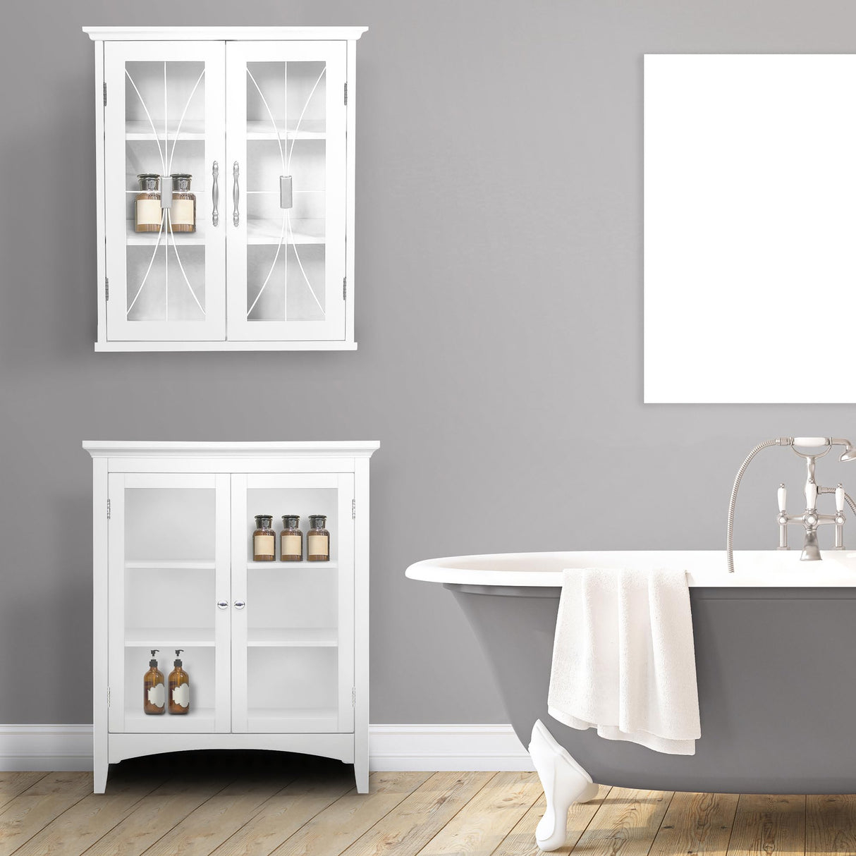 Teamson Home Delaney 20.5" x 24" 2-Door Removable Wall Cabinet with Adjustable Shelves, White Teamson Home