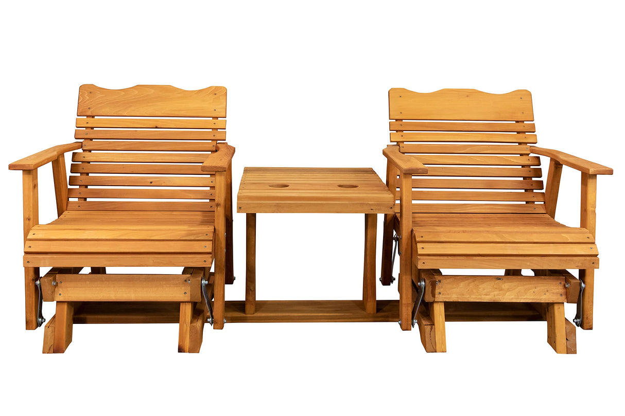 Kilmer Creek Rustic Finished 6' Cedar Porch Settee Glider, Amish Crafted Kilmer Creek