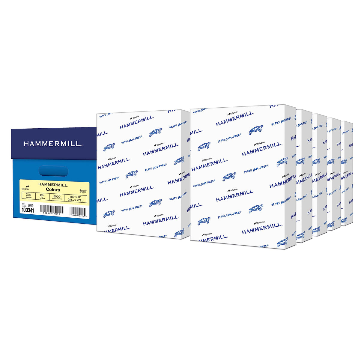 Hammermill Colored Paper, 20 lb Canary Printer Paper, 8.5 x 11-10 Ream (5,000 Sheets) - Made in the USA, Pastel Paper, 103341C Hammermill