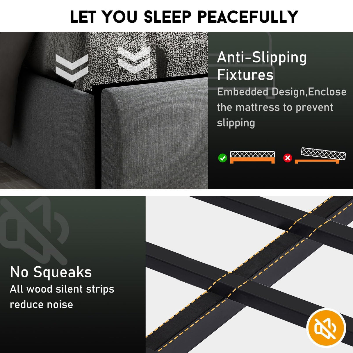 UINTAI Full Size Bed Frame with 2 Storage Drawers and LED Lights, Upholstered Platform Full Bed with Button Tufted Headboard and Charging Station, No Box Spring Needed, Easy Assembly, Gray UINTAI