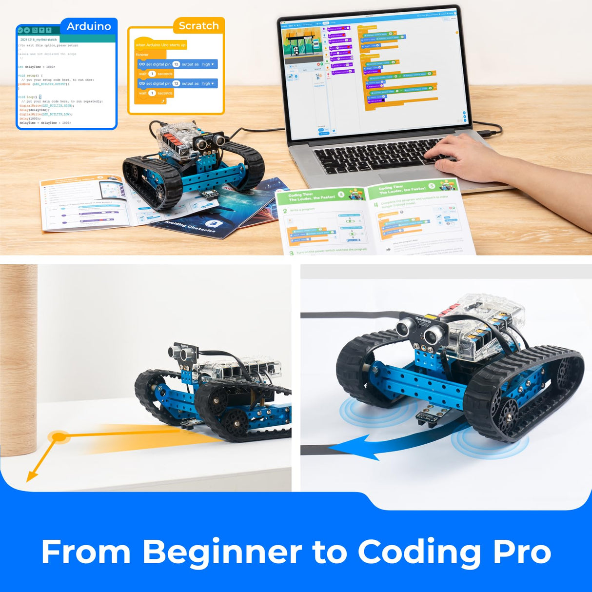 Makeblock mBot Ranger 3 in 1 Robotics for Kids Age 8-12, Coding Robot for Arduino Scratch Learning with Coding Box, 16 Coding Projects STEM Science Kit, Robot Toys Gift for Kids Ages 10+ Makeblock