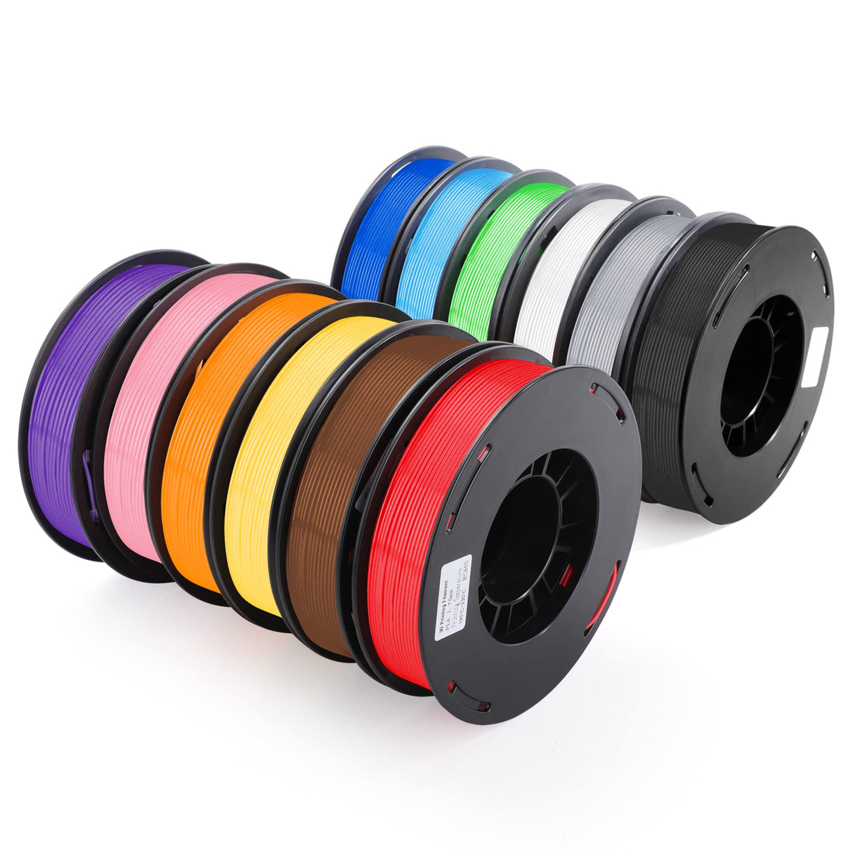 12 Pack 3D Printer Filament 1.75mm PLA 3D Printing Filament Bundle in Total 3KG, 12 Colors Dimensional Accuracy +/- 0.02 mm Widely Compatible for 3D Printing STRAWBLEAG