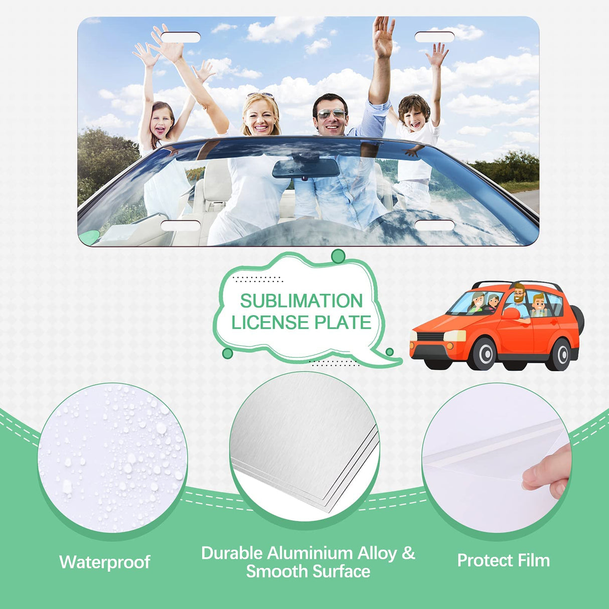 10 Pack Sublimation License Plate Blanks, Metal Aluminum Automotive Front License Plate Tag, Heat Thermal Transfer Sheet DIY Picture Sublimation Blank for Custom Design Work - White DUDSOEHO