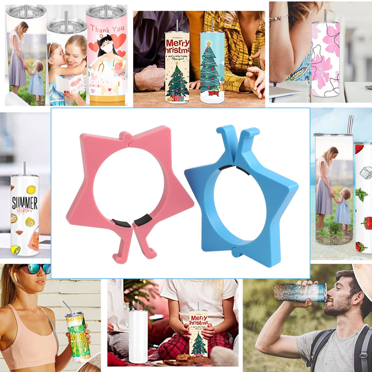 Tumbler Clamp, Sublimation Tumblers for 20 Oz, Sublimation Blanks Tumblers Skinny Straight, Sublimation Blanks Products, Supplies for Sublimation Paper & Tumblers 2PCS Richday