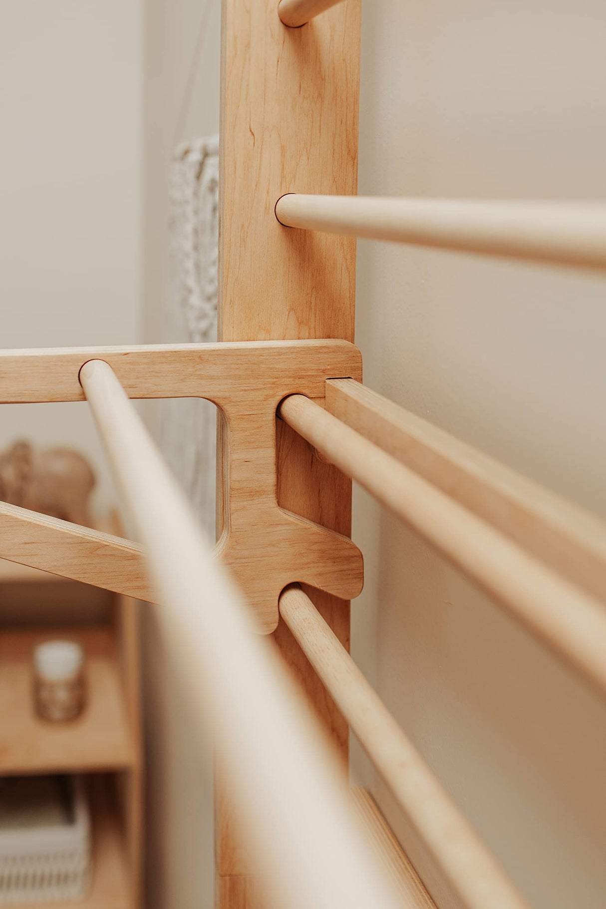 WOOD&ROOM Indoor Montessori Swedish Stall Bars Climbing Wall for Toddlers with Climber Ramp Wooden Swedish Ladder Stall Bars Climber for Kids Gymnastic Wall (no Slide) WOOD&ROOM