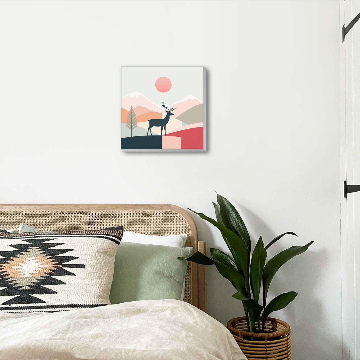 Ginfonr Framed Paint by Numbers Kit for Adults, Christmas Acrylic Paint by Numbers on Canvas, Santa Oil Painting with Brushes, Adults Paint-by-Number Kits for Home Wall Decor (4PCS 8x8inch) Ginfonr