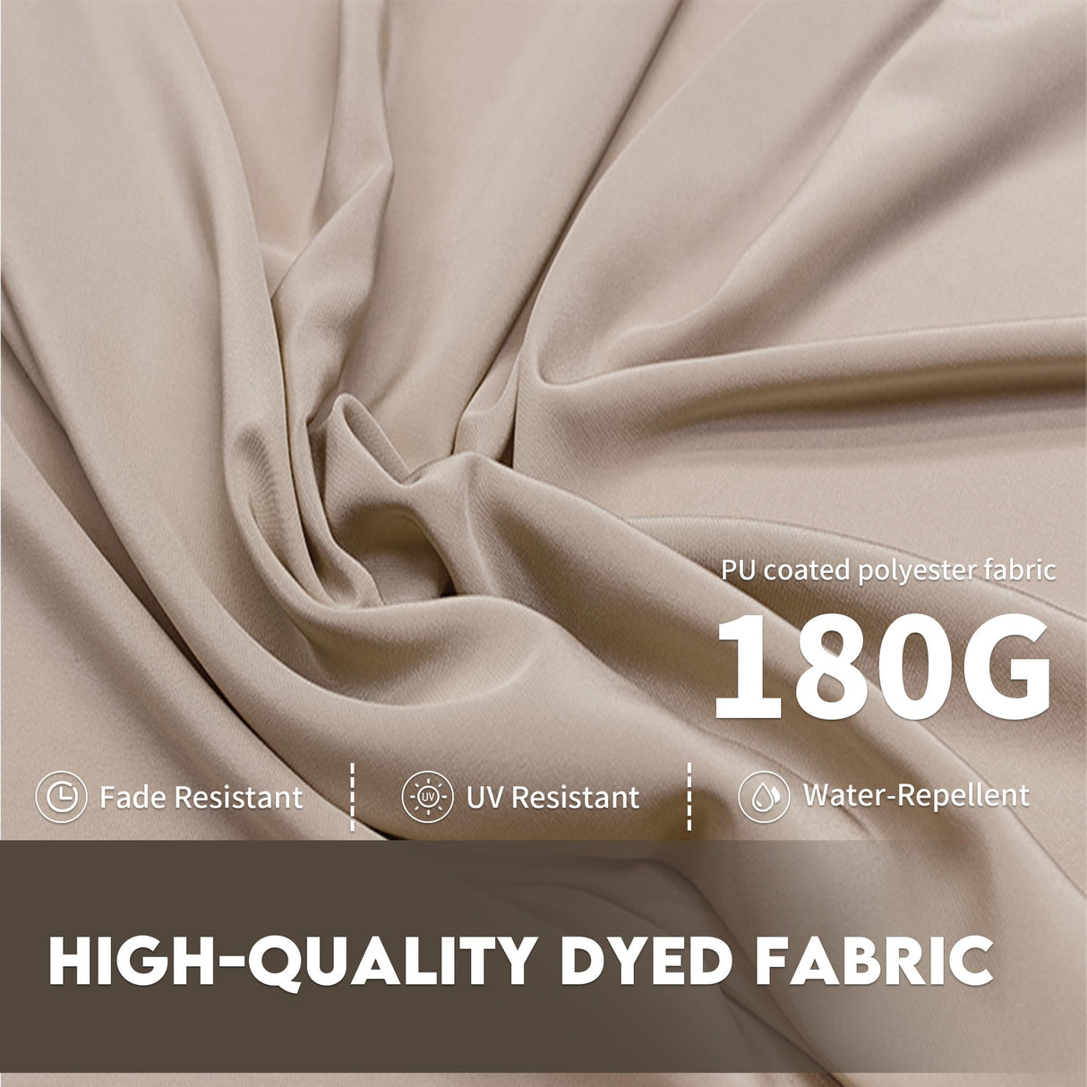 DomeShade 15ft Patio Umbrella with Base,Large Outdoor Double-Sided Rectangle Umbrella with Crank Handle, Market Umbrella for Poolside Garden Deck Backyard Beach Pools, Beige DomeShade