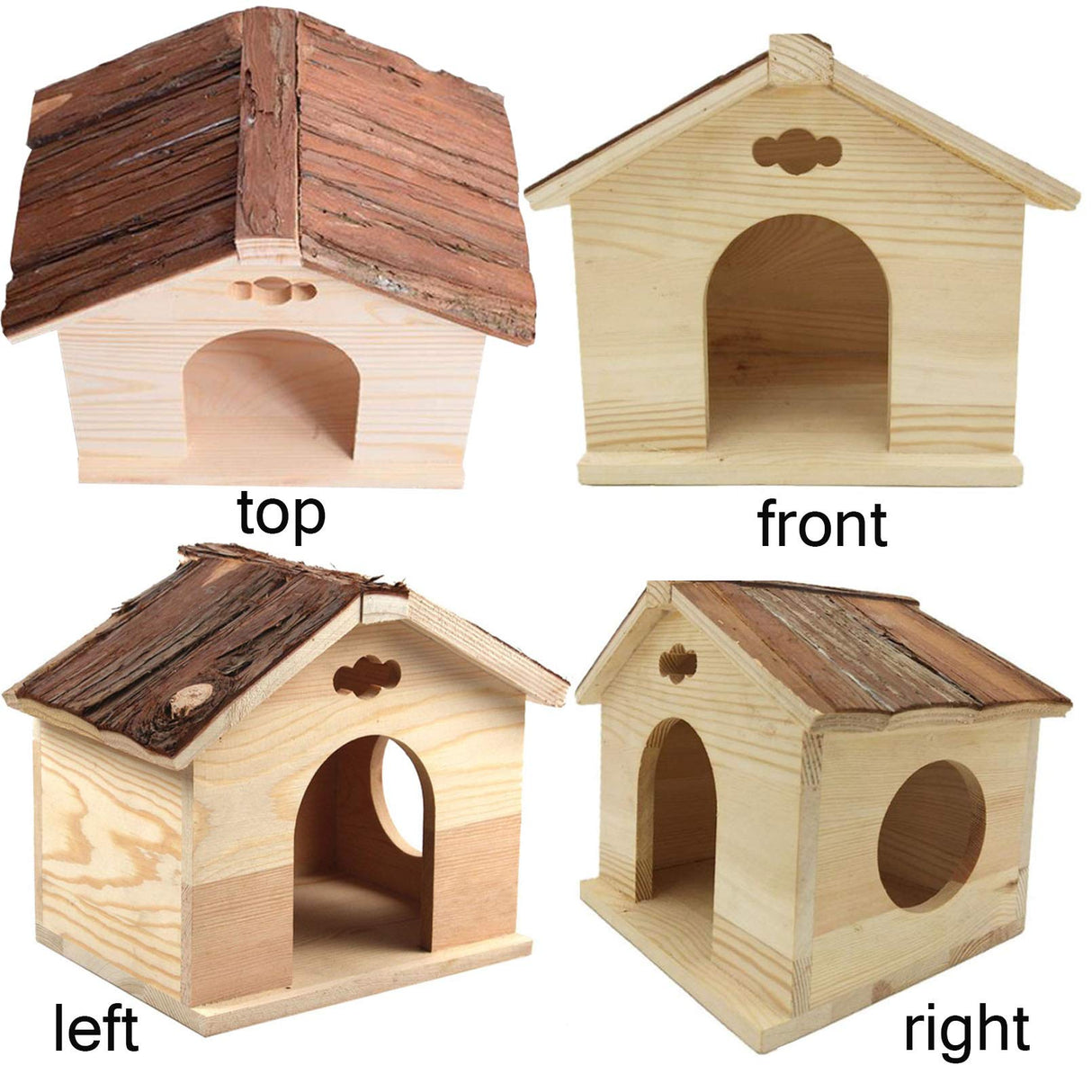 Hamiledyi Guinea Pig Wooden House, Chinchilla Space Natural House with Window Pets Large Hideout Play Hut for Gerbil Ferret Squirrel Rats Mice Hedgehog Hamiledyi
