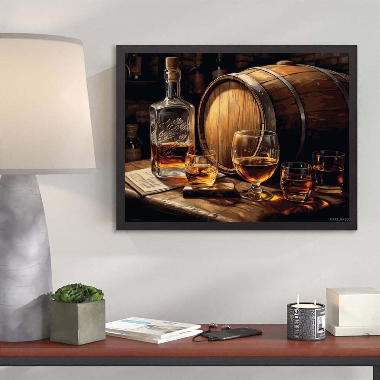 UPABLUNSO Diamond Art Painting Wine Ice Whiskey Paintings Kit for Adults Diamond Art Painting by Number Kits Gem Art Wall Home Decor 12x16 inch UPABLUNSO