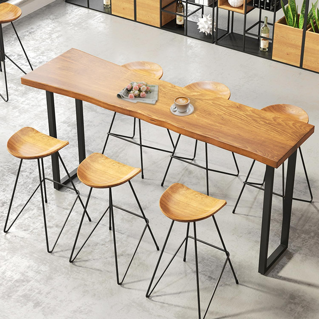 Counter Height Bar Table, 47.2in Home Bar Height Pub Table Industrial High Top Dinning Tables Rectangular Bar Height Tables, Outdoor Long Narrow Console Tables for Coffee Kitchen Restaurant(47.2in) bbyekctc