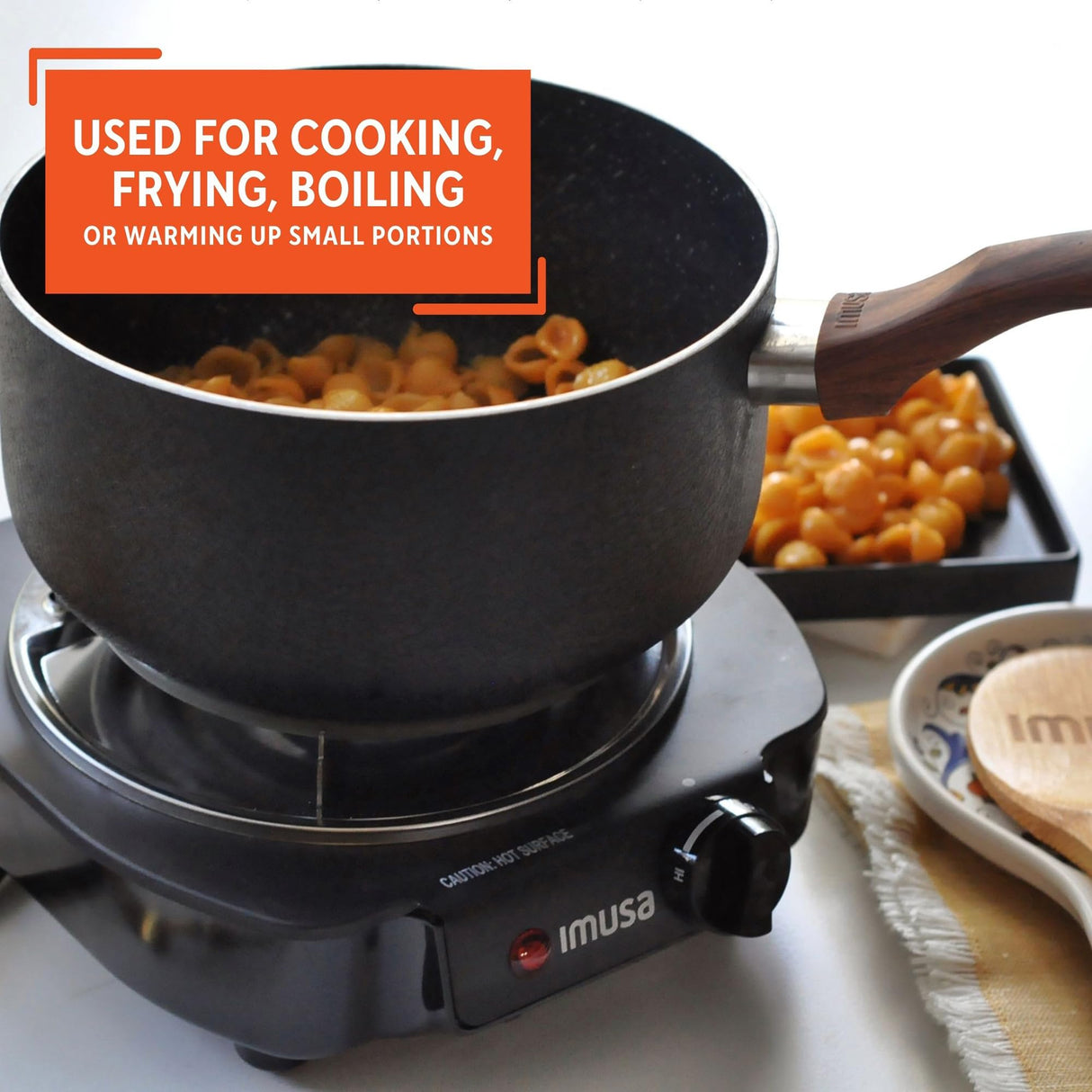IMUSA USA GAU-80305 Electric Single Burner 1100-Watts, Black Imusa