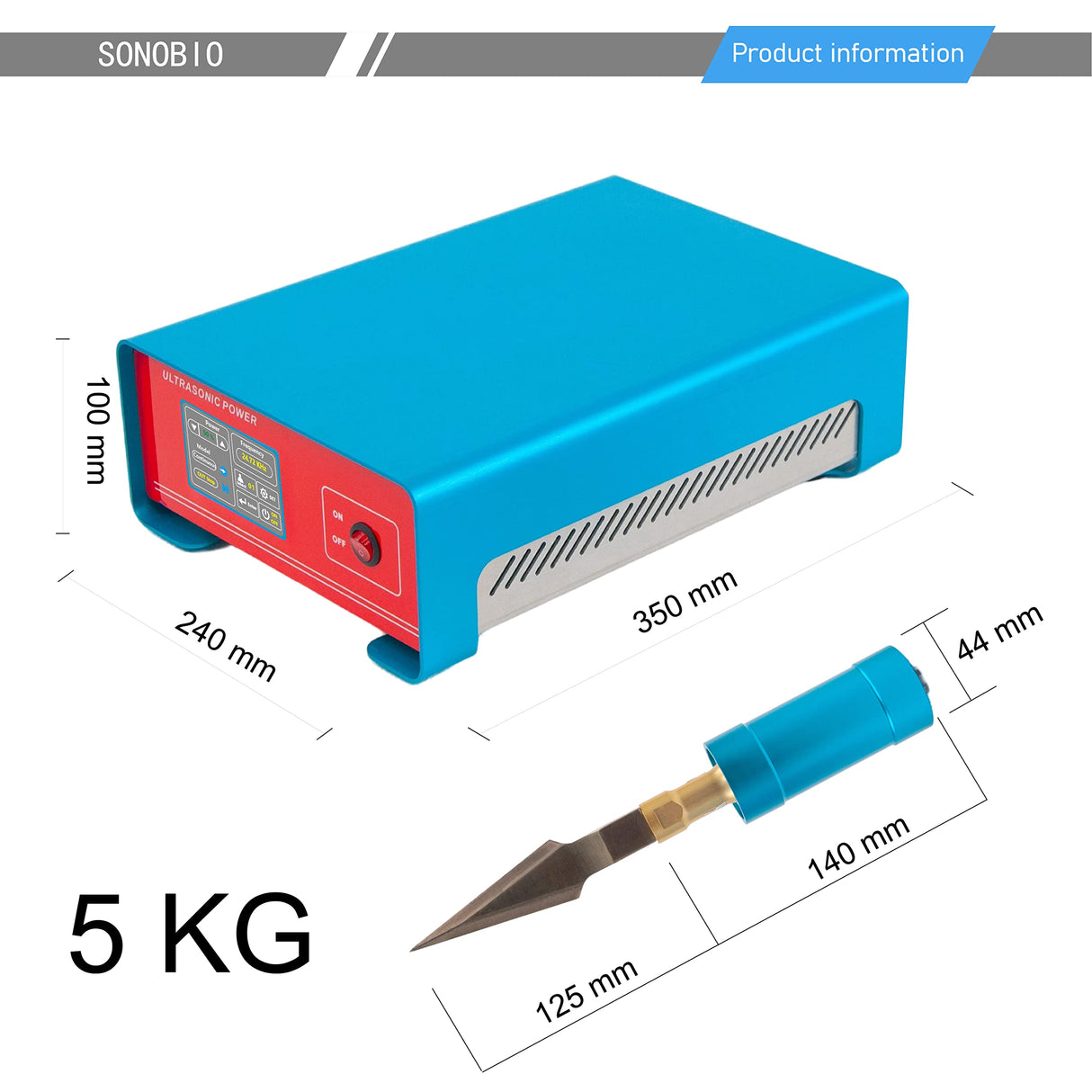 SONOBIO Ultrasonic Cutter/Ultrasonic Knife /25kHz Laboratory Industrial Ultrasound Cutting Knife Machine for Plastic & Nomex honeycomb SONOBIO
