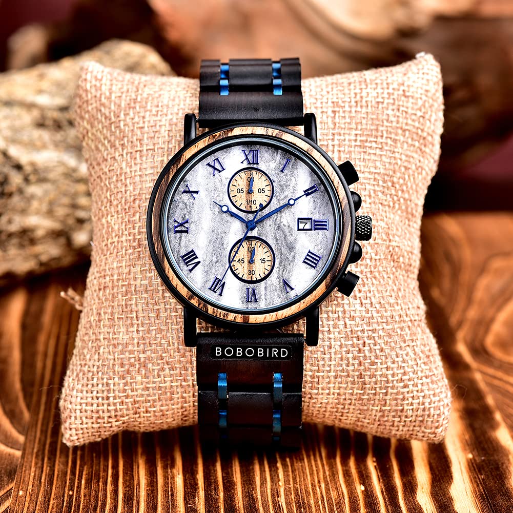 2win Engraved Wood Watches Personalized Gifts for Men Husband Boyfriend My Man Fiancé Groomsman Wedding Birthday Christmas Anniversary Wacth (Custom Box Photo) 2win