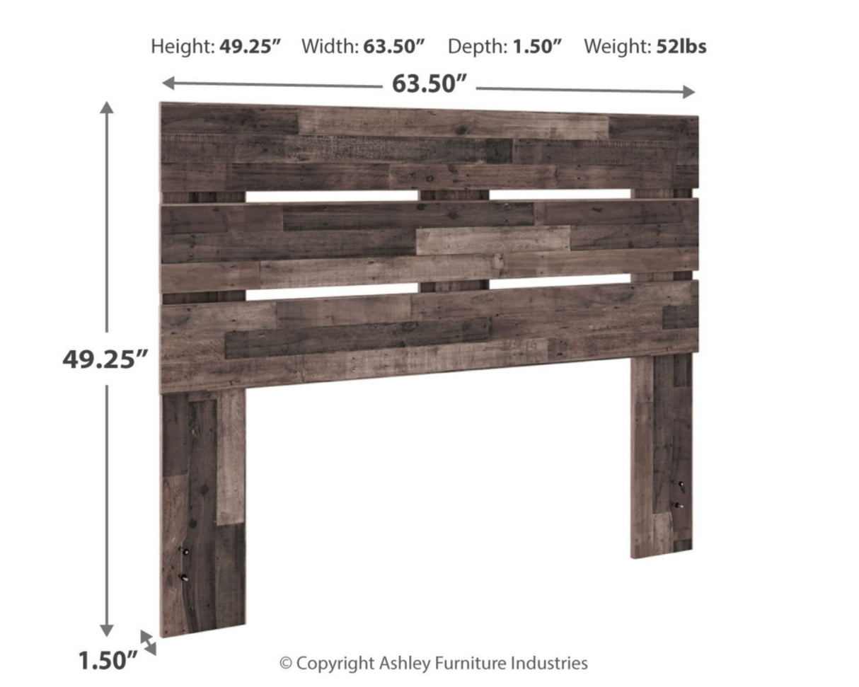 Signature Design by Ashley Neilsville Butcher Block Panel Headboard, Queen, Brown Signature Design by Ashley