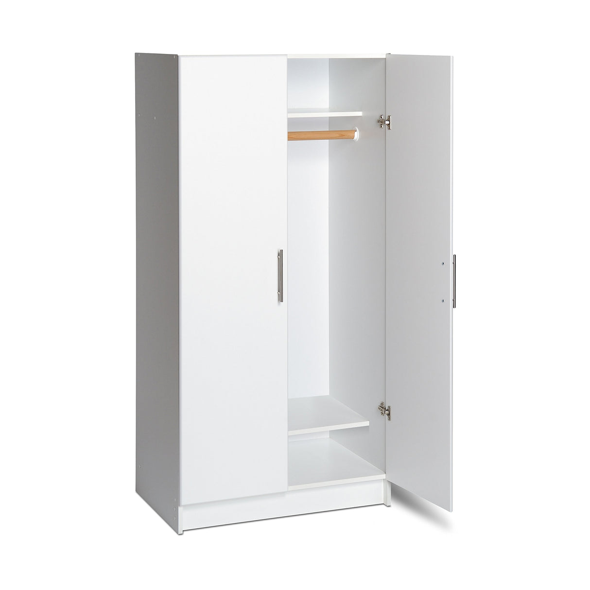 Prepac Armoir, Elite 32"W x 65"H x 24.5"D White Wardrobe Closet & Cabinet - Functional Clothes Storage with Hanging Rail, Armoire Wardrobe Prepac