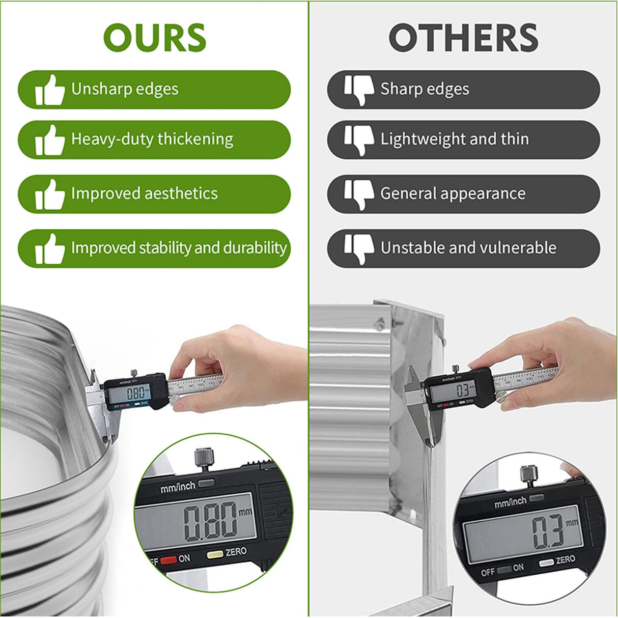 Metal Raised Garden Bed 2Sets Galvanized Planter Box for Vegetables, Flowers, Herbs, and Succulents GADI