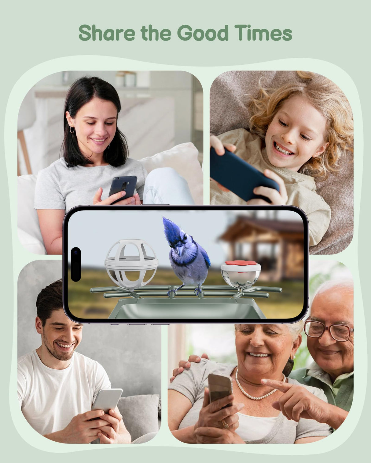 PEEIPM Bird Feeder with Camera Solar Smart Bird House with Camera Outdoor Garden Feeders for Bird Auto Capture Bird Videos Wild Birds Watching Cam 2K Resolution AI Recognition Visible Window PEEIPM