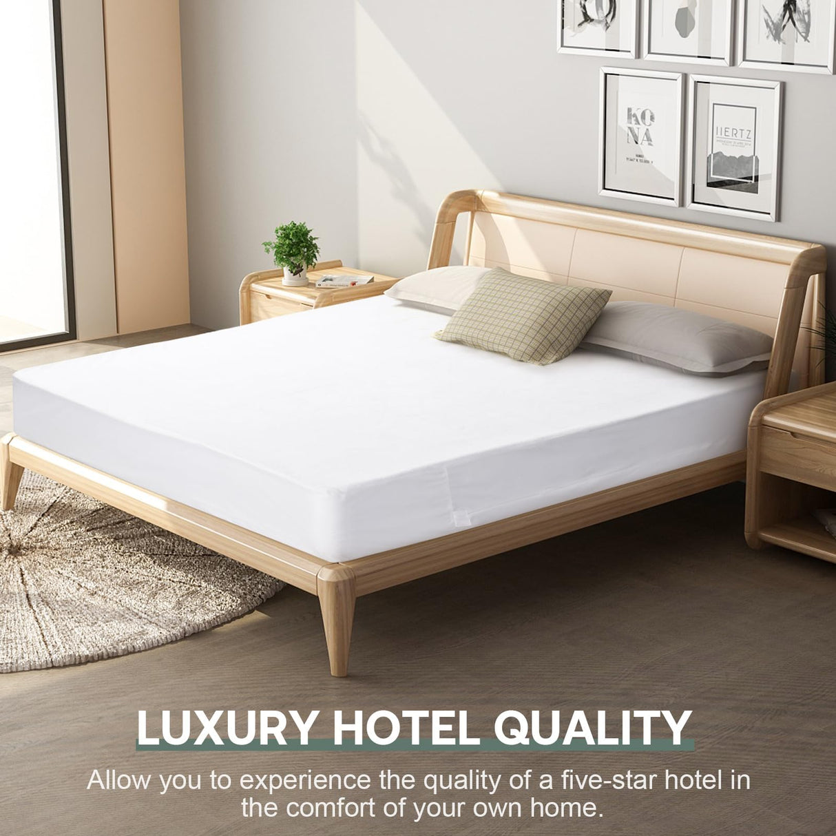 54“x75“ Full Size Mattress Protector Waterproof Fits 6-9" Deep, Zippered WINKAURA Mattress Pad Cover with Breathable Soft Premium Terry Top Fabric WINKAURA