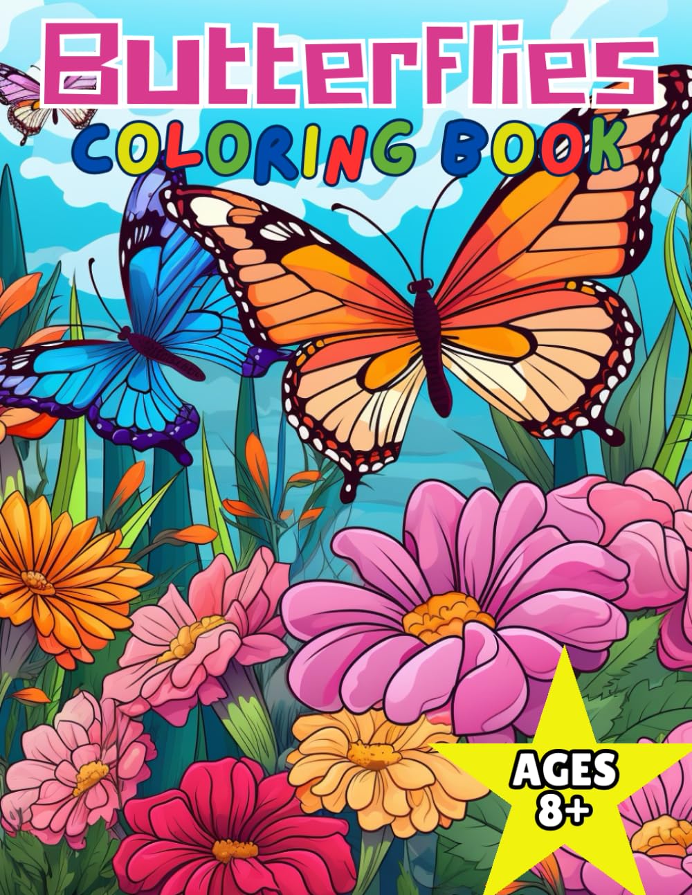 Butterflies Coloring Book: Beautiful Butterflies for kids 8+ Majosta