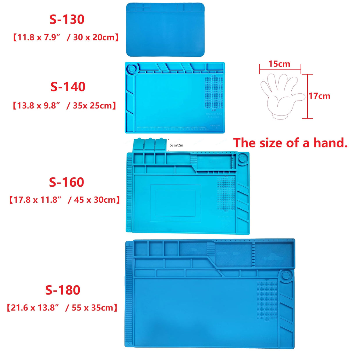 WWZMDiB Heat Resistant 932°F Silicone Soldering Work Mat(S-130【11.8 x 7.9” / 30 x 20cm】) WWZMDiB