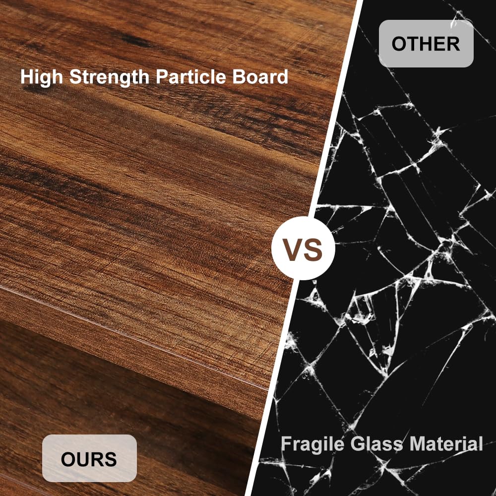 LUCKUP Floating Wall Shelves Wall Mounted Projector Shelf Wood AV Media Stand with 2 Shelves, Entertainment Center with Strengthened Metal Steel Frame LUCKUP