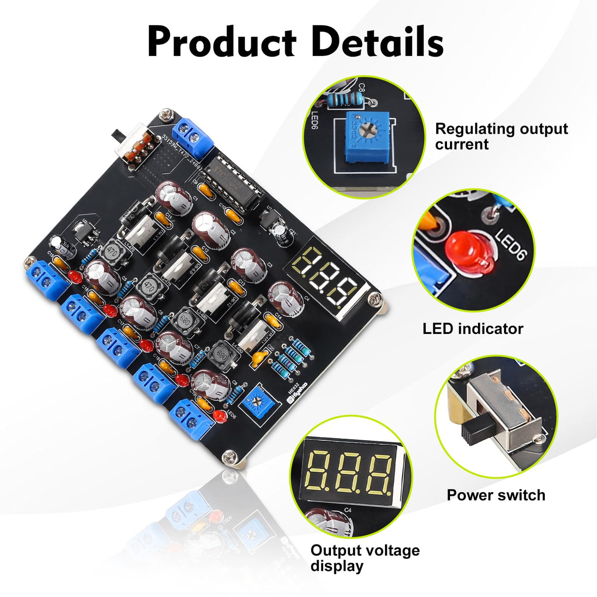 DIY Power Module Soldering Kit, PEMENOL LM2596 Universal 1.5V/3.3V/5V/12V/Adjustable Voltage Output Power Supply Module for Electronic DIY Soldering Practice Experiments and Testing PEMENOL