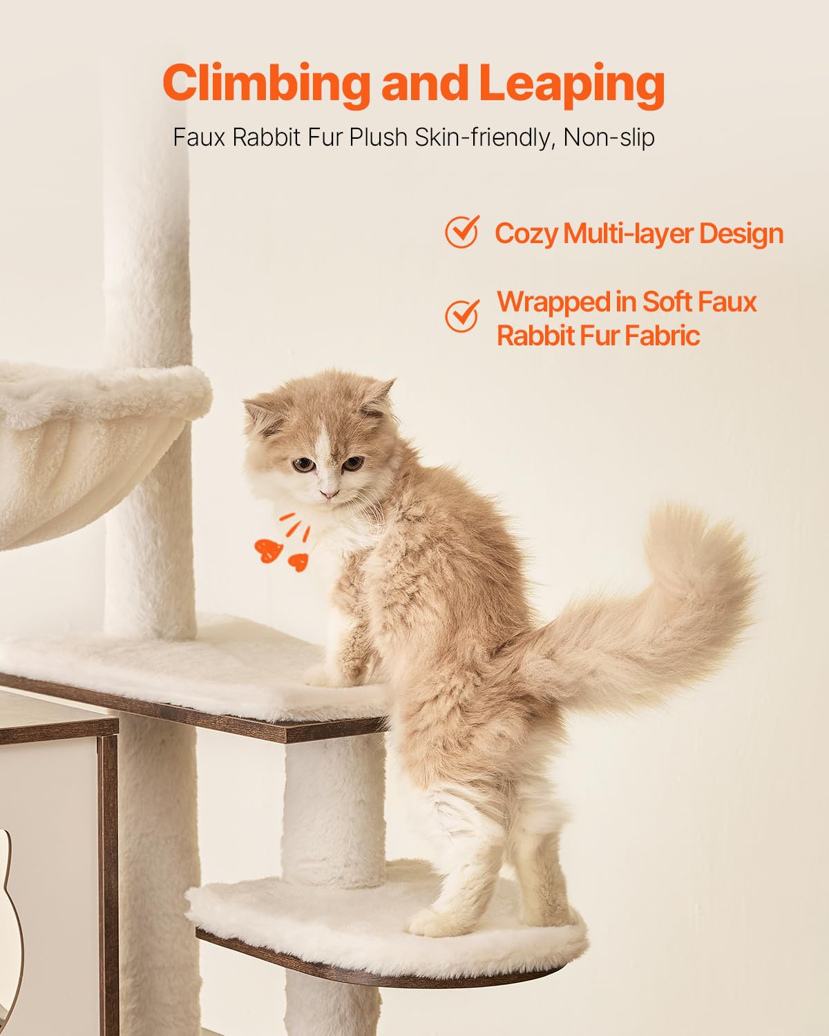 VEVOR Large Cat Tree with Litter Box Enclosure, 54.33 inches Tall, 2-in-1 Cat Tower, Multi-Level Cat Condo Furniture with Perches, Sisal Scratching Posts, Hammock, Big Kittens House for Indoor Cats VEVOR