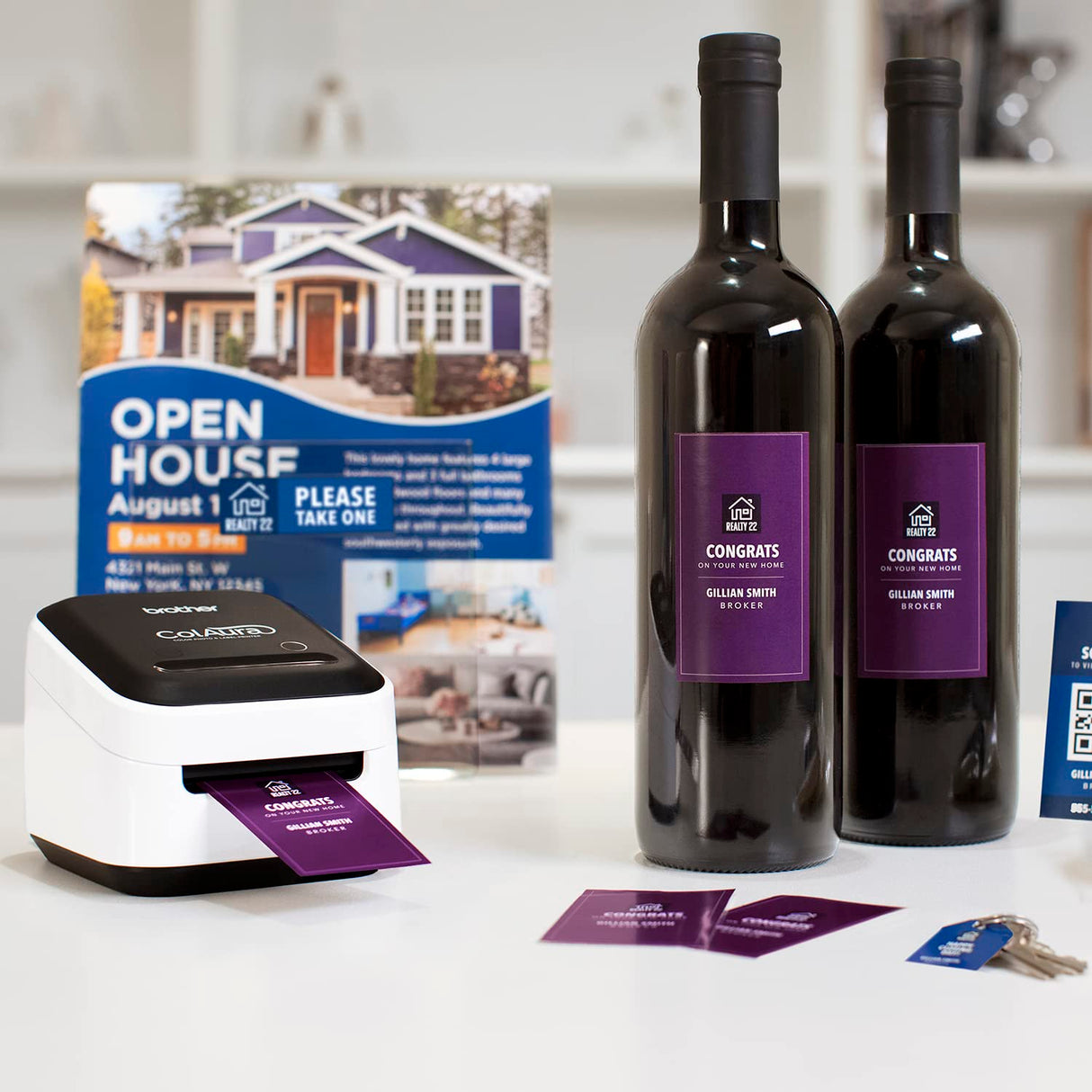 ColAura Color Photo and Label Printer,White Brother