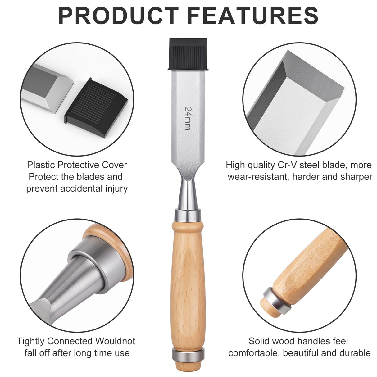 YUQGAOP 4 Piece Wood Chisel, Chisel, Professional Wood Chisel Sets Woodworking Tools Set,Bevel Edge Chisel Set,Woodwork Chisel. YUQGAOP