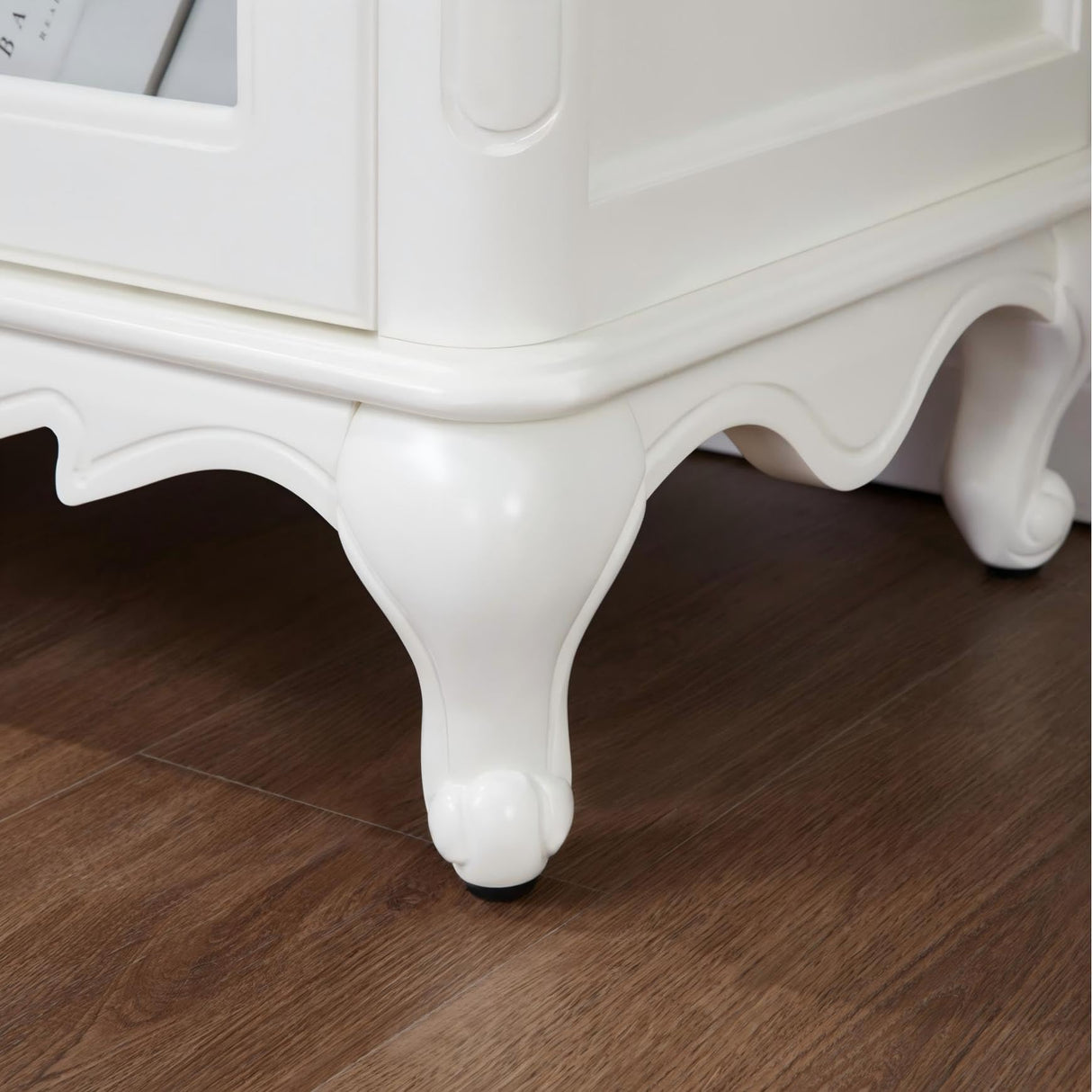 Farmhouse Arched Display Cabinet Bookcase Bookshelf with Glass Doors and Adjustable Shelves, 72" Tall 6 Tiers French Country-Inspired Wooden Curio Cabinet for Living Room, Office (Antique White) ZESTO PASSION FOR LIVE