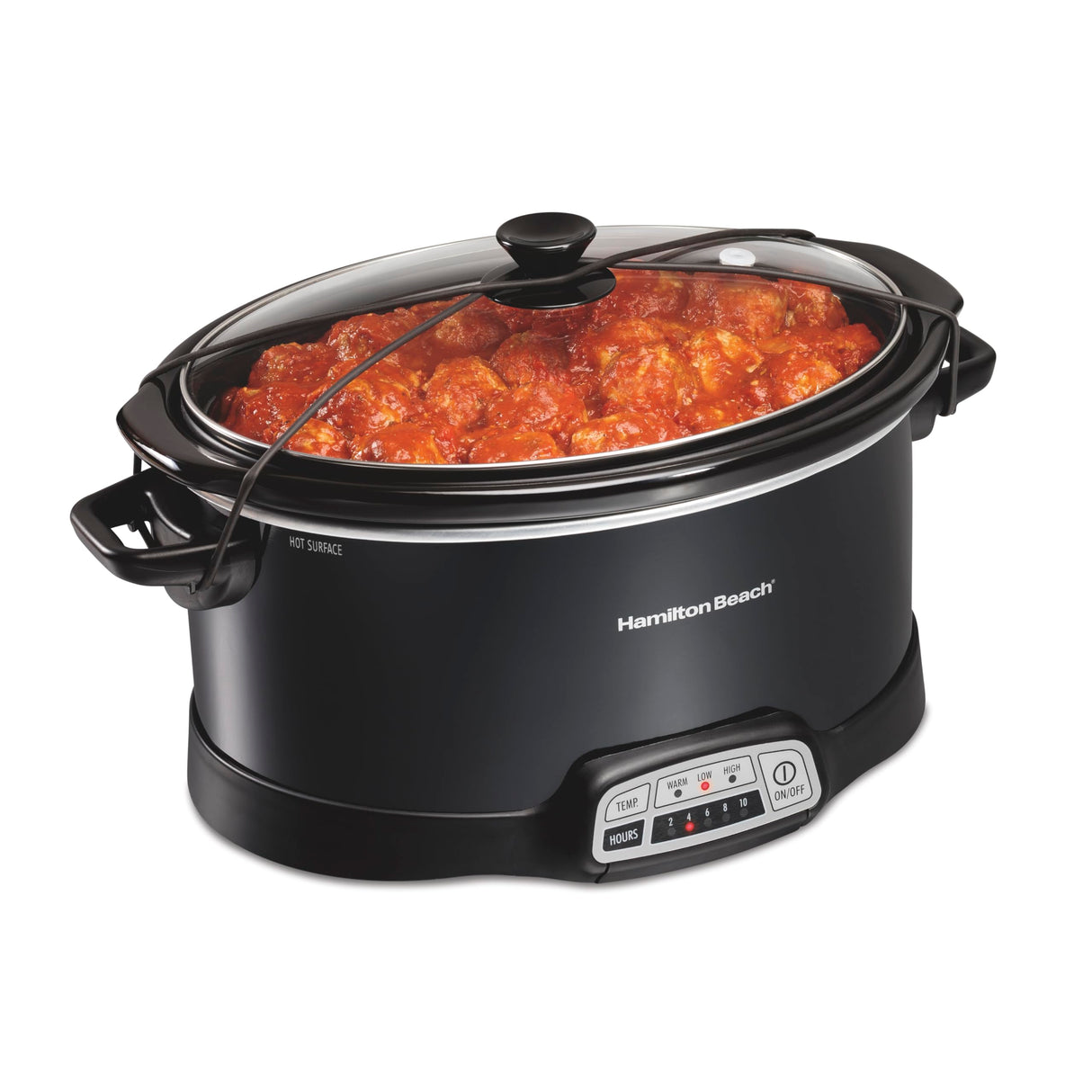 Hamilton Beach Portable 7 Quart Programmable Slow Cooker with Three Temperature Settings, Lid Latch Strap for Easy Travel, Dishwasher Safe Crock, Black (33474G) Hamilton Beach