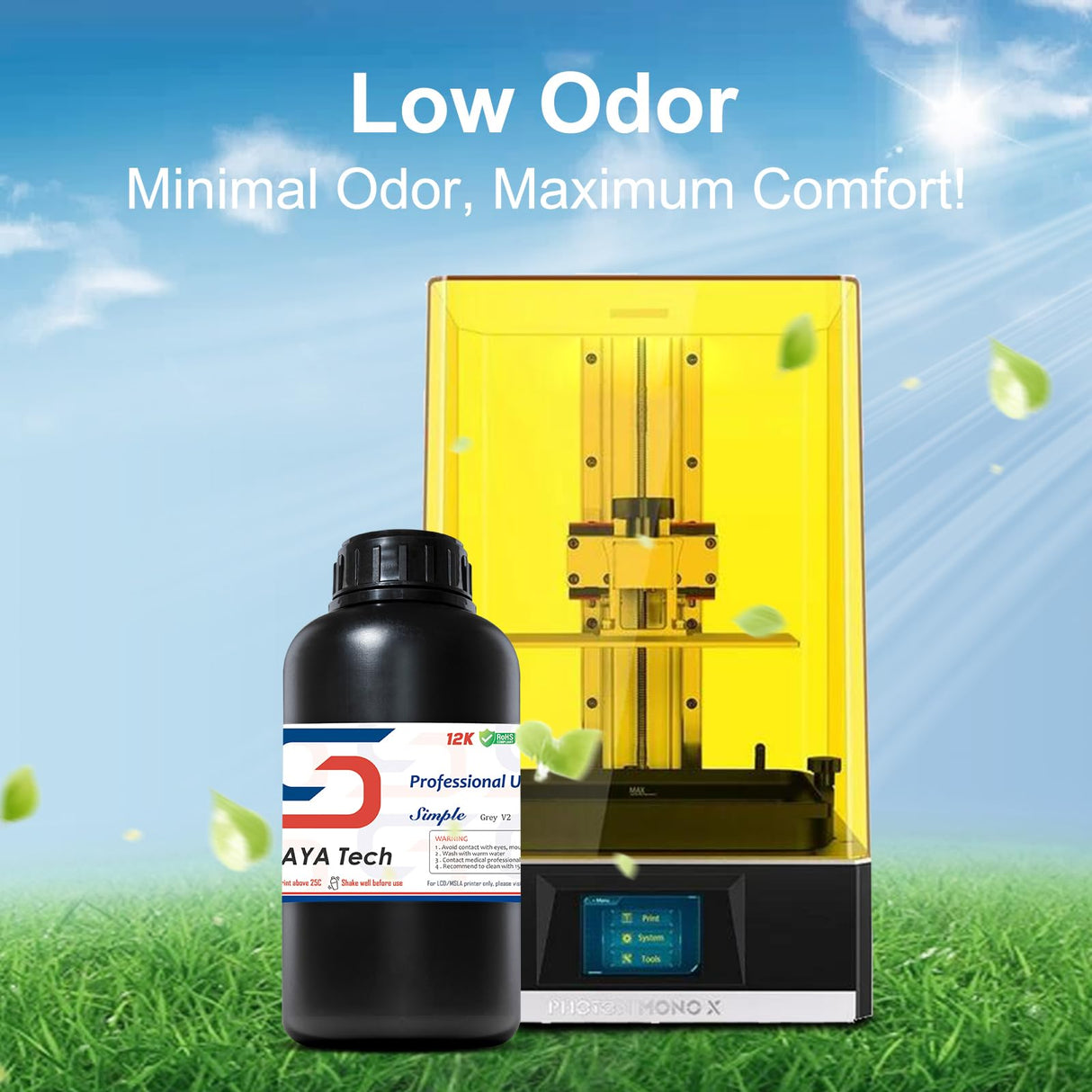 Siraya Tech Simple Water Washable 3D Printer Resin, Low Odor, Easy to Print, High Resolution, Non-Brittle, for MSLA, LCD, DLP 3D Printers - Easy to Clean, Aqua Cleaning Gray Resin (Grey V2, 1kg) Siraya Tech