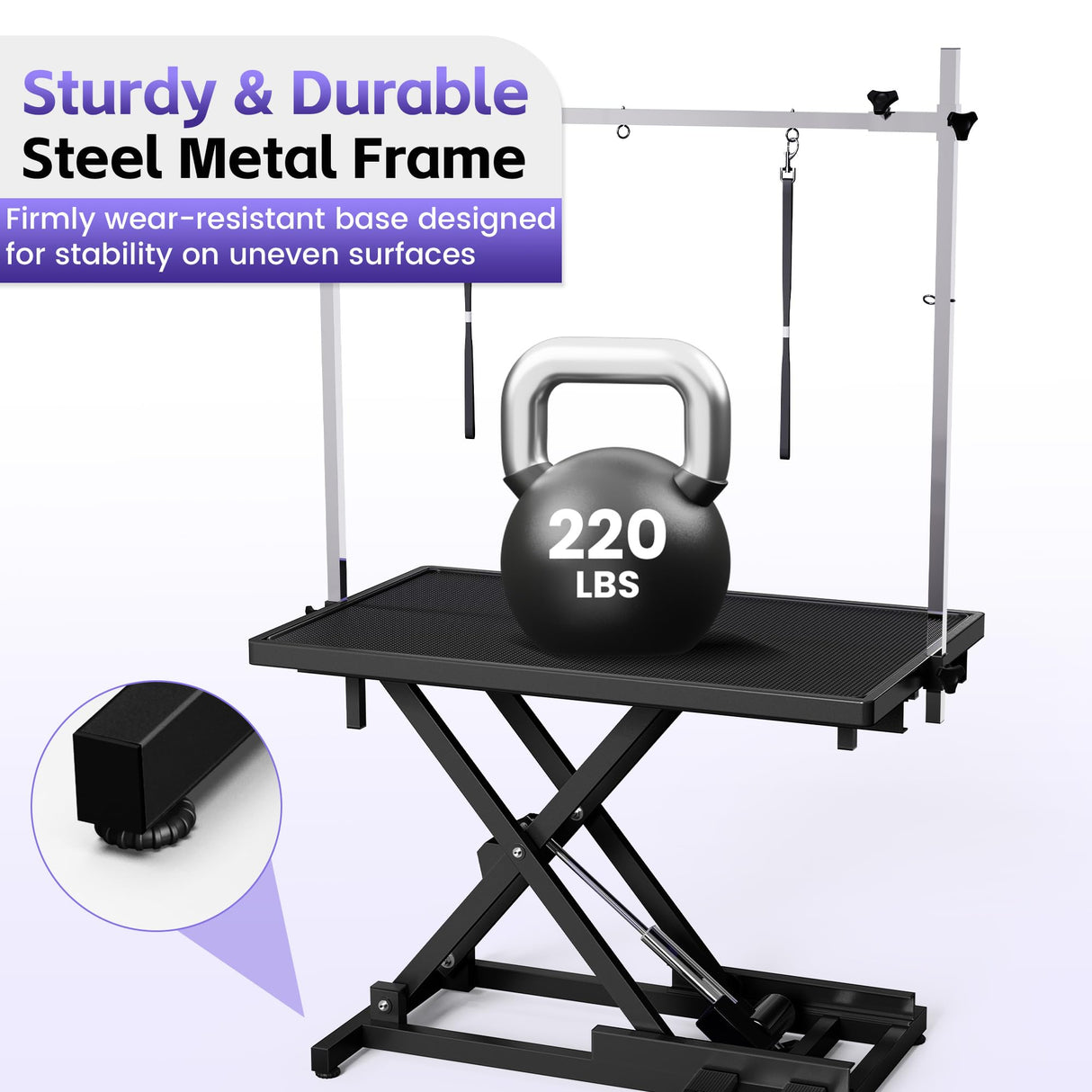 Flying Pig Ultimate Heavy Duty Dog Grooming Table – Hydraulic Lift, Adjustable Height, Non-Slip Surface, Professional Dog & Cat Grooming Arm, Stable & Safe Design for Home and Salon Use -Black Flying Pig Grooming