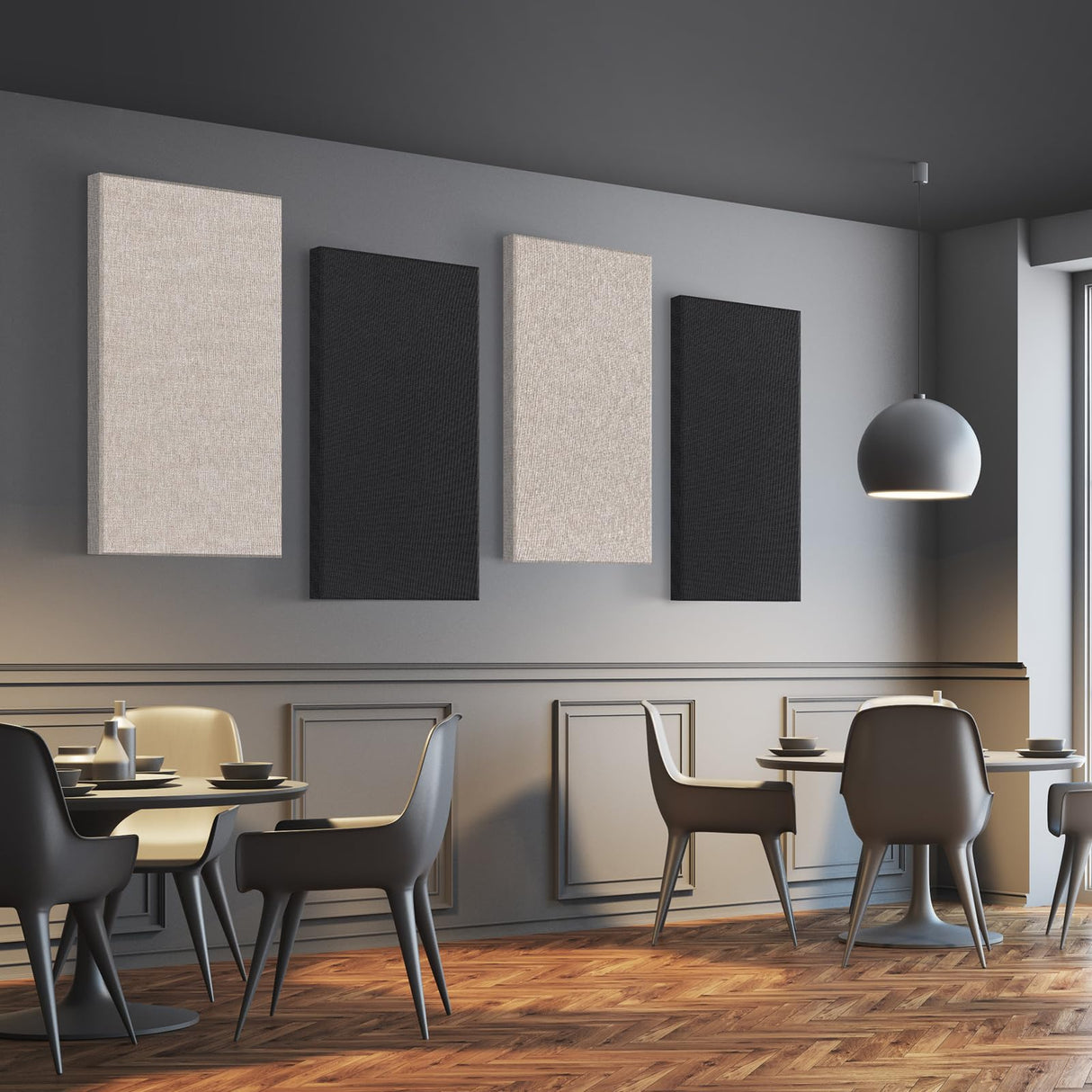 UMIACOUSTICS 2 PCS Acoustic Panel, 47.2" x 23.6" x 2" Fiberglass Sound Proof Wall Panels, Sound Absorbing Panels for Studios, Office, Home Theater. Black UMIACOUSTICS