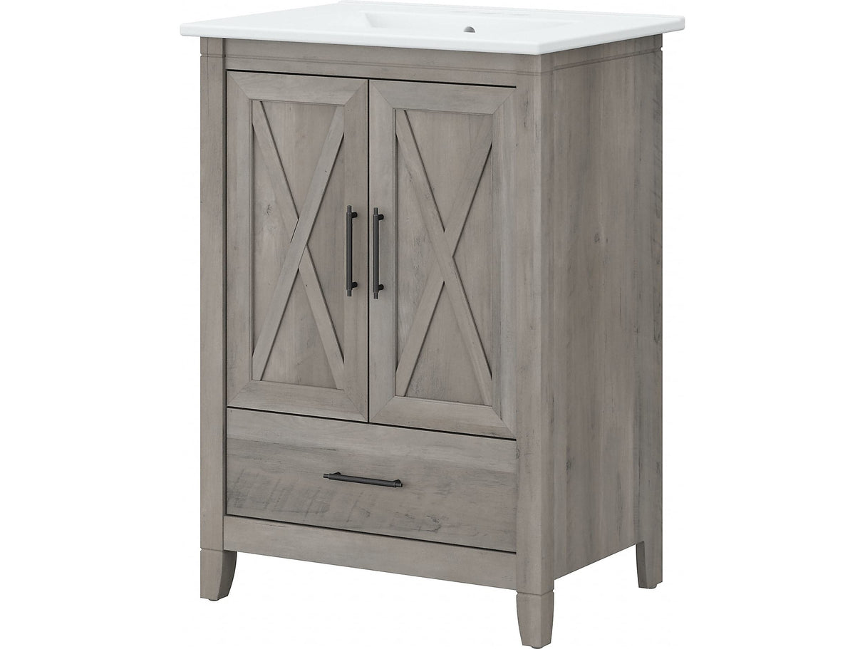 Bush Furniture Key West 24W Bathroom Vanity with Sink in Driftwood Gray Bush Business Furniture
