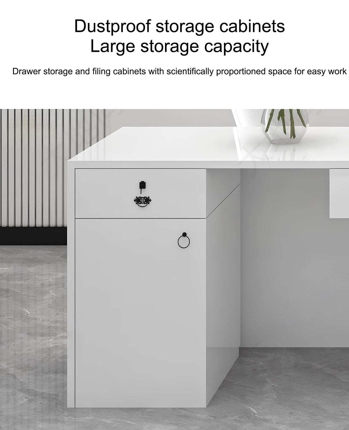 Reception Desk with Counter, Commercial Front Desk Reception Counter with Lockable Drawers & Door Cabinet, Retail Checkout for Office, SOHO, Shop, Office Boutique Lobby,A - Left,L 160cm/63in Generic