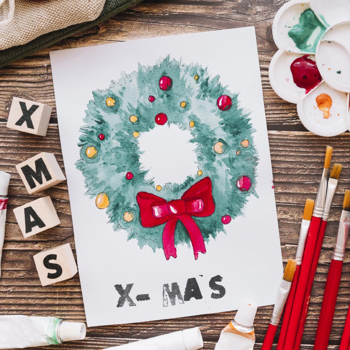 Blank Watercolor Cards with Envelopes 5x7" NOT FOLDED, 50 Packs Watercolor Postcards and Envelopes to Paint, 300GSM 100% Cotton Plain Watercolor Cardstock for Cards Making Christmas Invitation ANSSDO