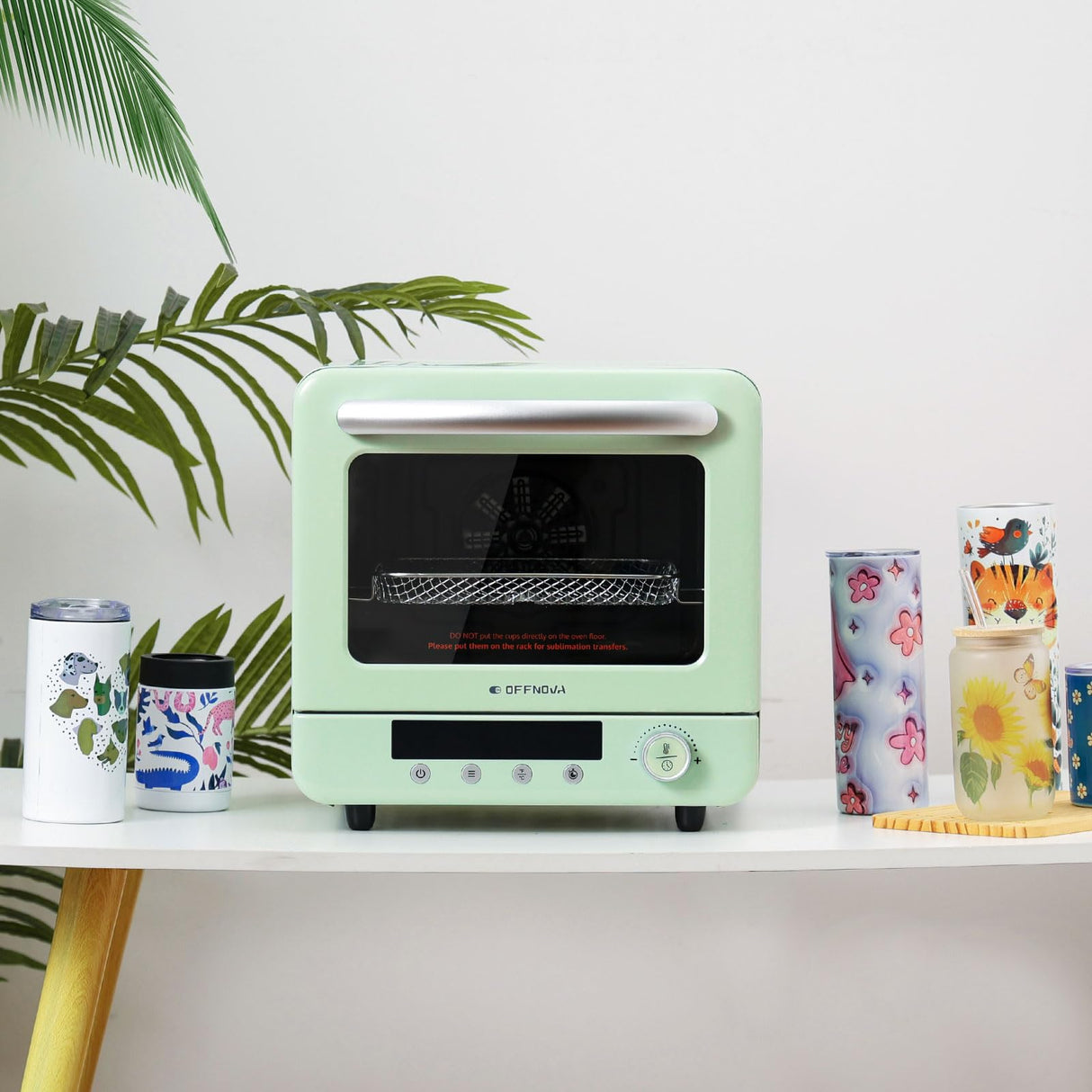 OFFNOVA Sublimation Oven Machine, 20L 110V 1250W Convection Oven for Sublimation Blanks Mugs Tumblers Cups Water Bottles Bulk Printing, with Oven Glove and Shrink Wrap OFFNOVA