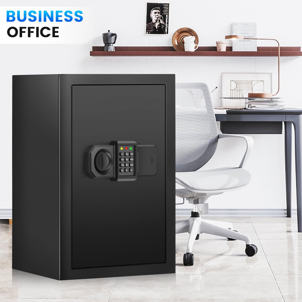 5.0 Cuft Fireproof Safe for Home Use, Digital Home Safes with Programmable Keypad, Spare Keys and Alarm System, Security Safes Box Fireproof Waterproof, Anti-Theft Fire Safe Box for Home Office Bukumo