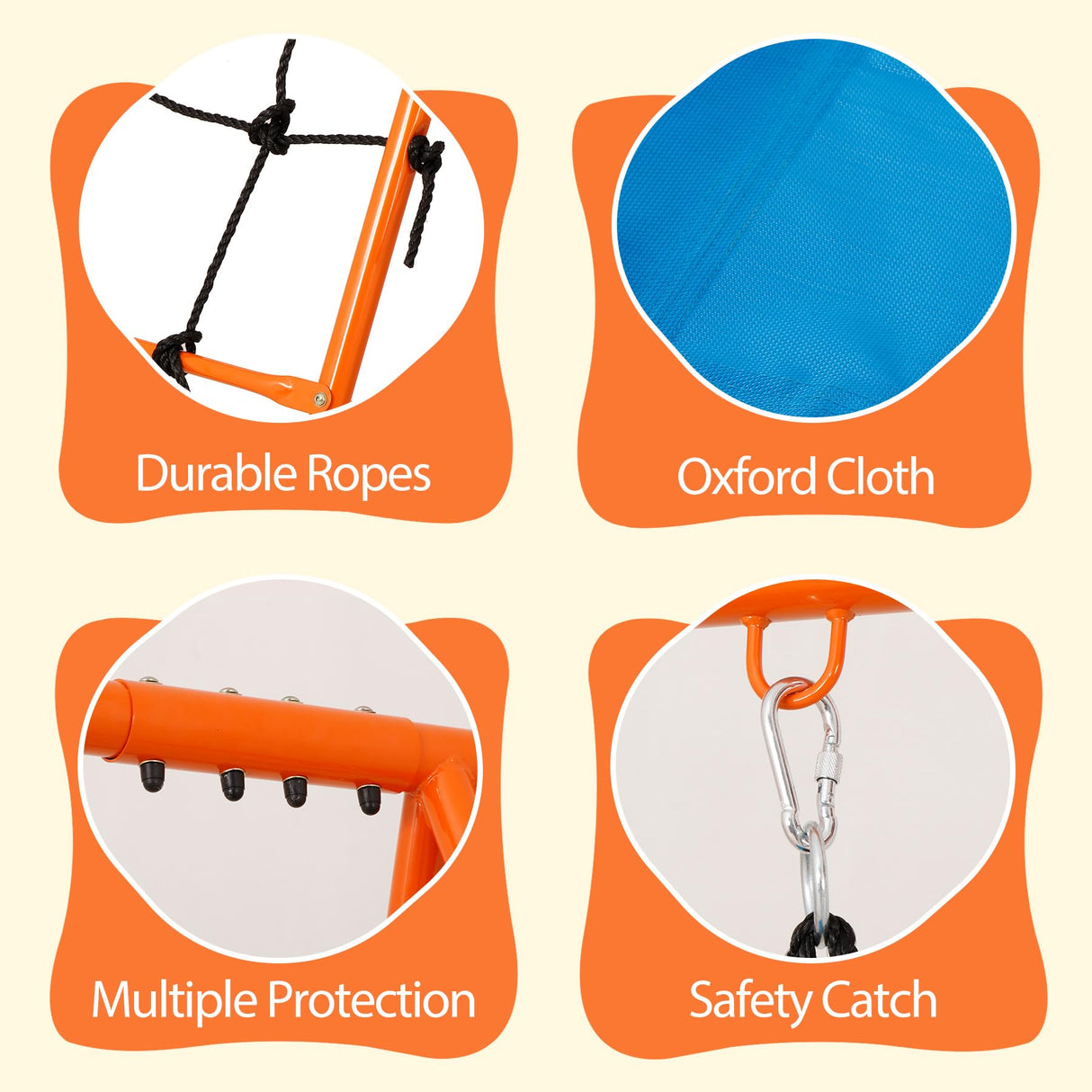 SUPER DEAL Outdoor Swing Set for Kids, Metal Playset with Adjustable Swings, Climbing Ladder and Nets, Swing Glider, Basketball Hoop for Backyard Playground, Heavy Duty 6 in 1 SUPER DEAL