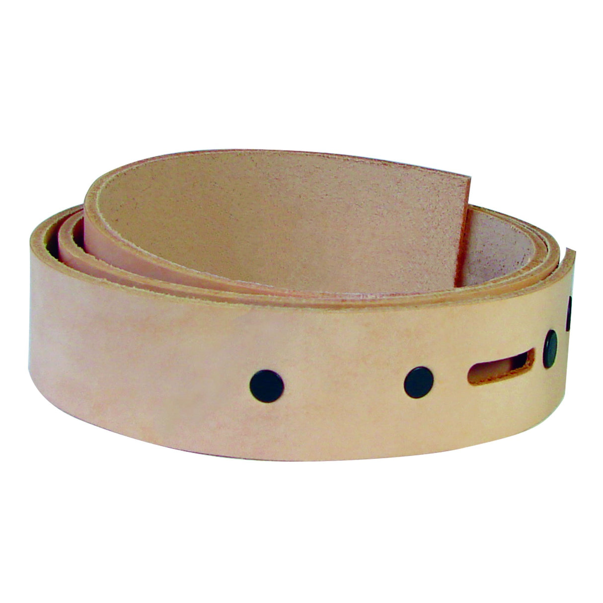 Realeather BS150-00 Tooling Belt Strips, Blank Leather Strap with Pre Cut Buckle Slots, 1.5"W X 42" L, Natural, 1-Piece Realeather
