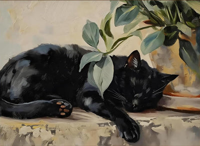 DAZZLEDOTS Diamond Art Kits for Adults, Black Cat 5D Diamond Painting Kits for Beginner DIY Round Full Drill Diamonds Dots Vintage Cat Gem Art for Home Wall Decor Gifts 16 x 12 Inch