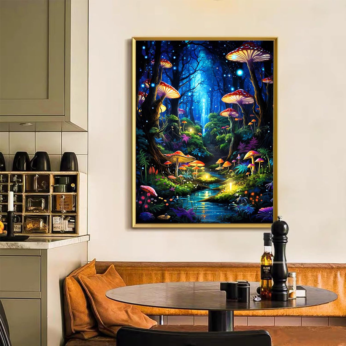 Enchanted Glow Forest Diamond Painting for Adults DIY Mushroom Diamond Art for Adult Beginners Mushroom Gem Painting Crafts for Adults Home Wall Decor 5D Gem Art Perfectly for Relaxation 12x16inch Meothan