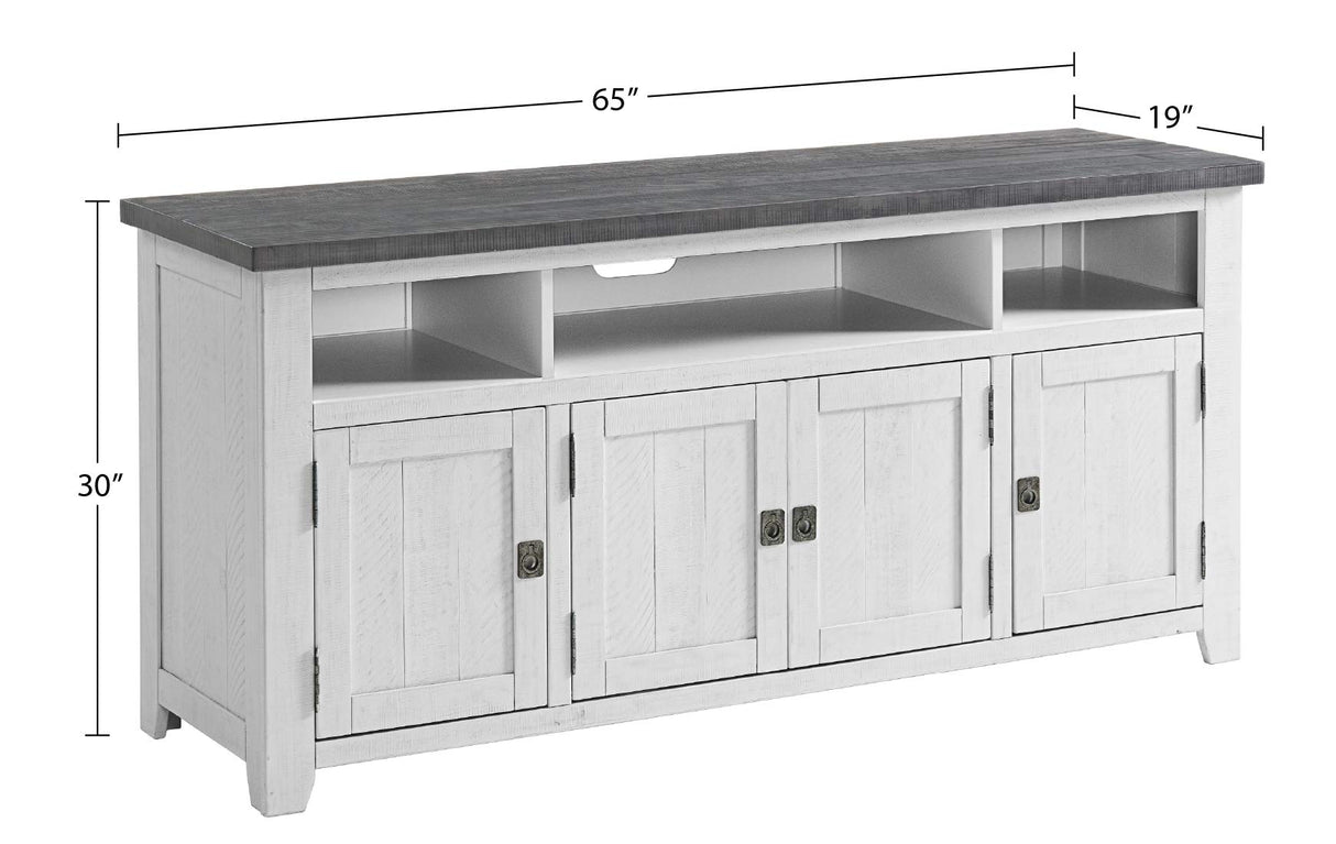 Martin Svensson Home Foundry 65" TV Stand, White Stain with Grey Top Martin Svensson Home
