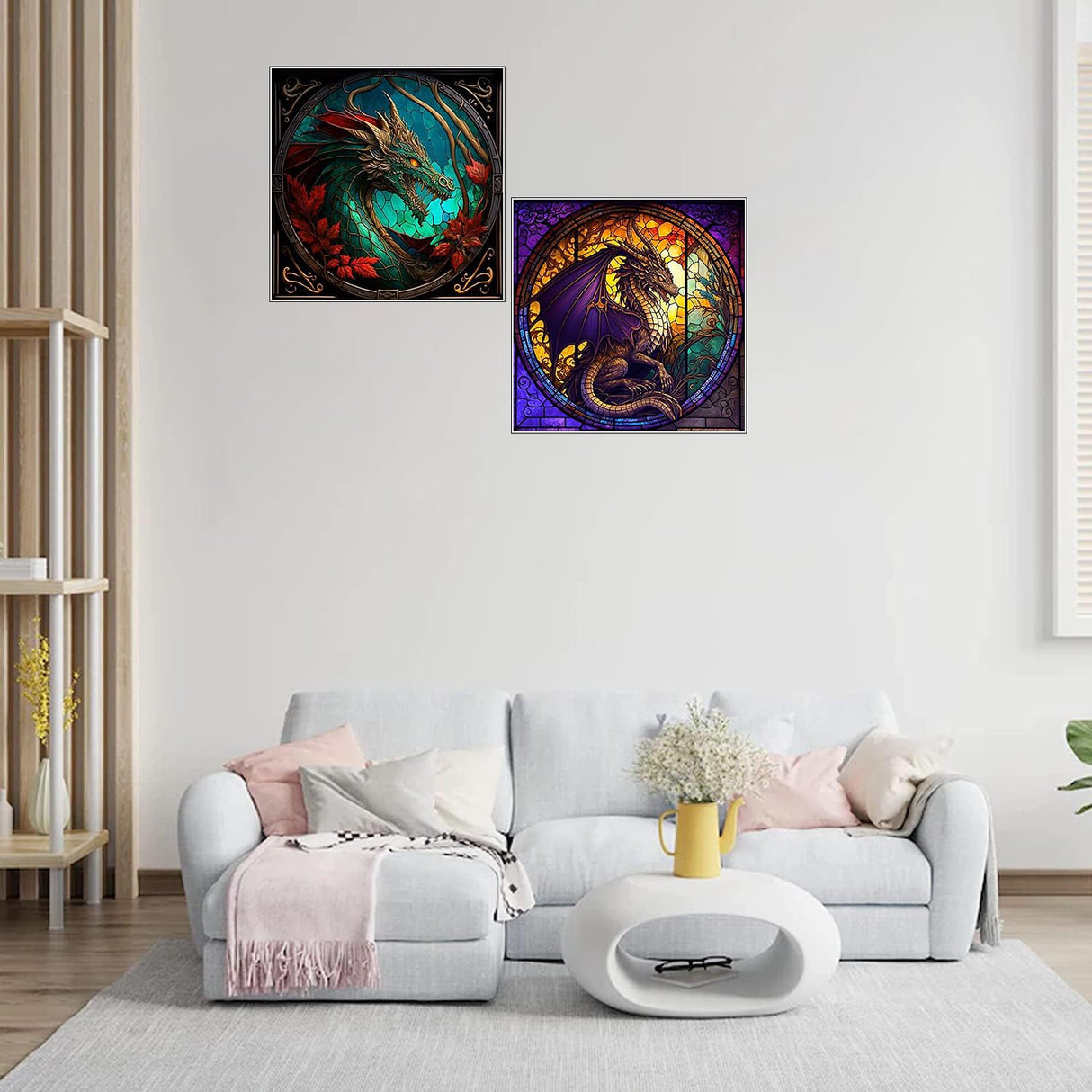 RYMILIE Diamond Painting Kits for Adults - 4 Pack Dragon DIY 5D Diamond Art Kits Full Drill Diamond Dots Paintings with Diamonds Gem Art and Crafts Home Decor 【13.78x13.78inch】 RYMILIE