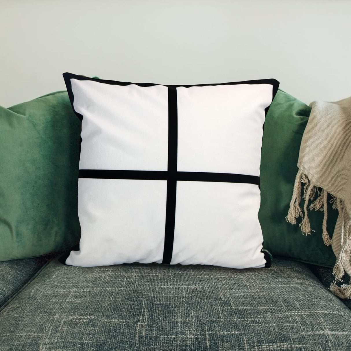 MAIKESUB 4 Pcs Sublimation Blank Lattice Pillow Cases Cushion Cover Throw Pillow Covers for Sublimation Printing 15.7 x 15.7 Inch with Invisible Zippers DIY No Pillow Insert 4 Panel MAIKESUB