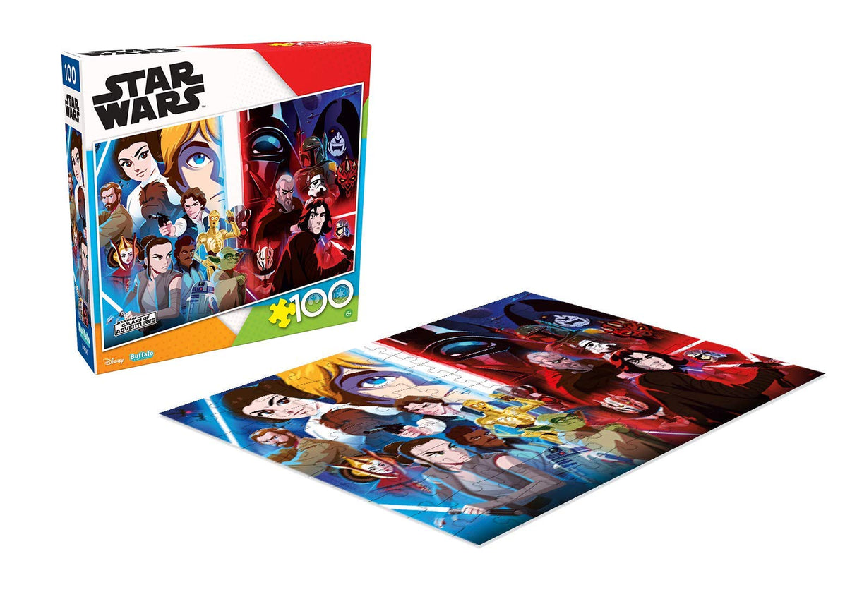 Buffalo Games - Star Wars - Light Versus Dark - 100 Piece Jigsaw Puzzle for Families -Challenging Puzzle Perfect for Game Nights - Finished Size is 15.00 x 11.00 Buffalo Games