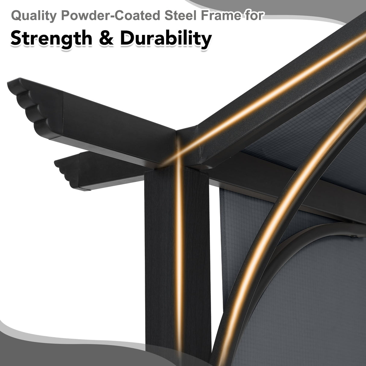 MASTERCANOPY 10x12ft Outdoor Retractable Pergola with Sun Shade Canopy Patio Metal Garden Pergola,Dark Grey MASTERCANOPY